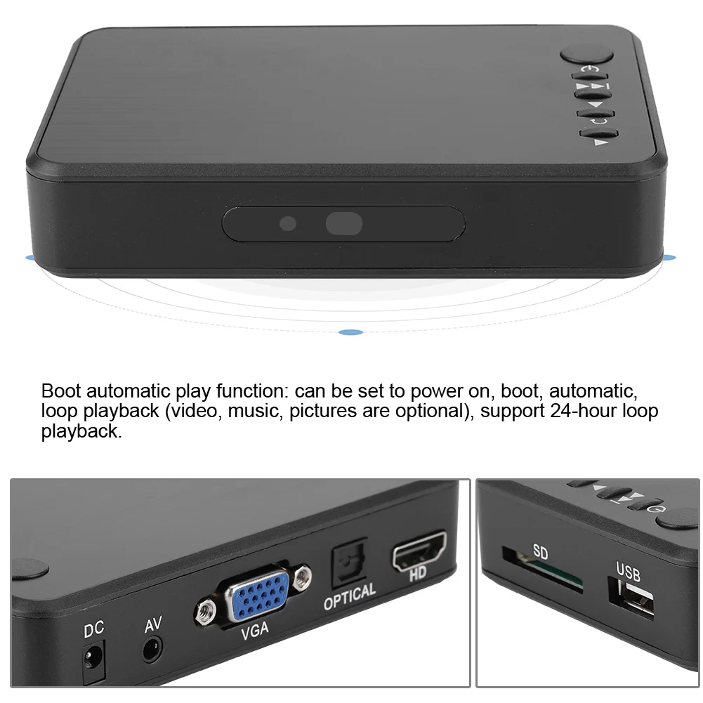 1080P 4K Mini HDMI Media الصوت والفيديو الإعلان لاعب مركز HD مشغل الوسائط 1080P مشغل الوسائط مشغل القرص الصلب مشغل الوسائط