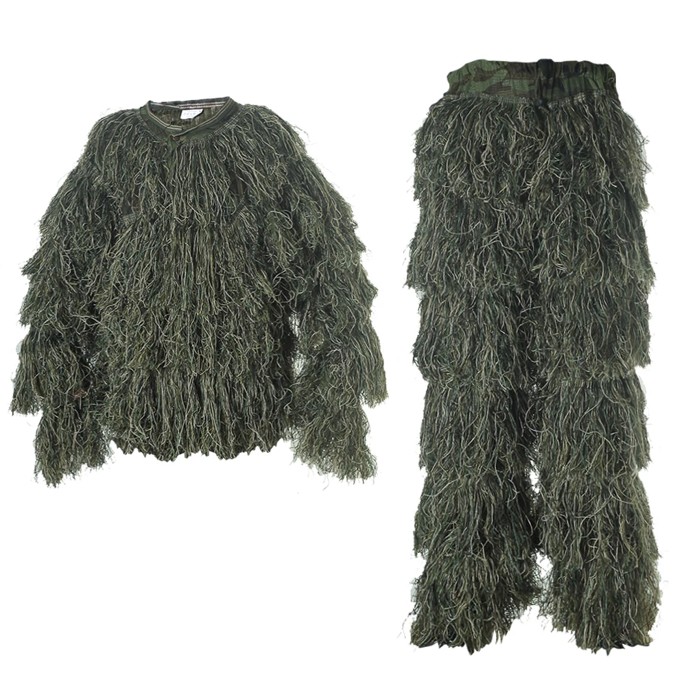 

3D Camouflage Hunting Apparel Including Jacket, Pants, Hood, Carry Bag, Suitable for Men Hunting, Military, Snipe