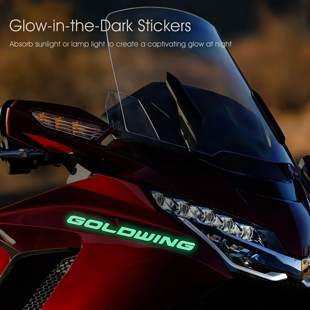 

Набор флуоресцентных золотых наклеек на крылья для Honda GL1800 GL1500 GL1200, водонепроницаемые наклейки для домашних животных, аксессуары с высокой светоотражающей способностью