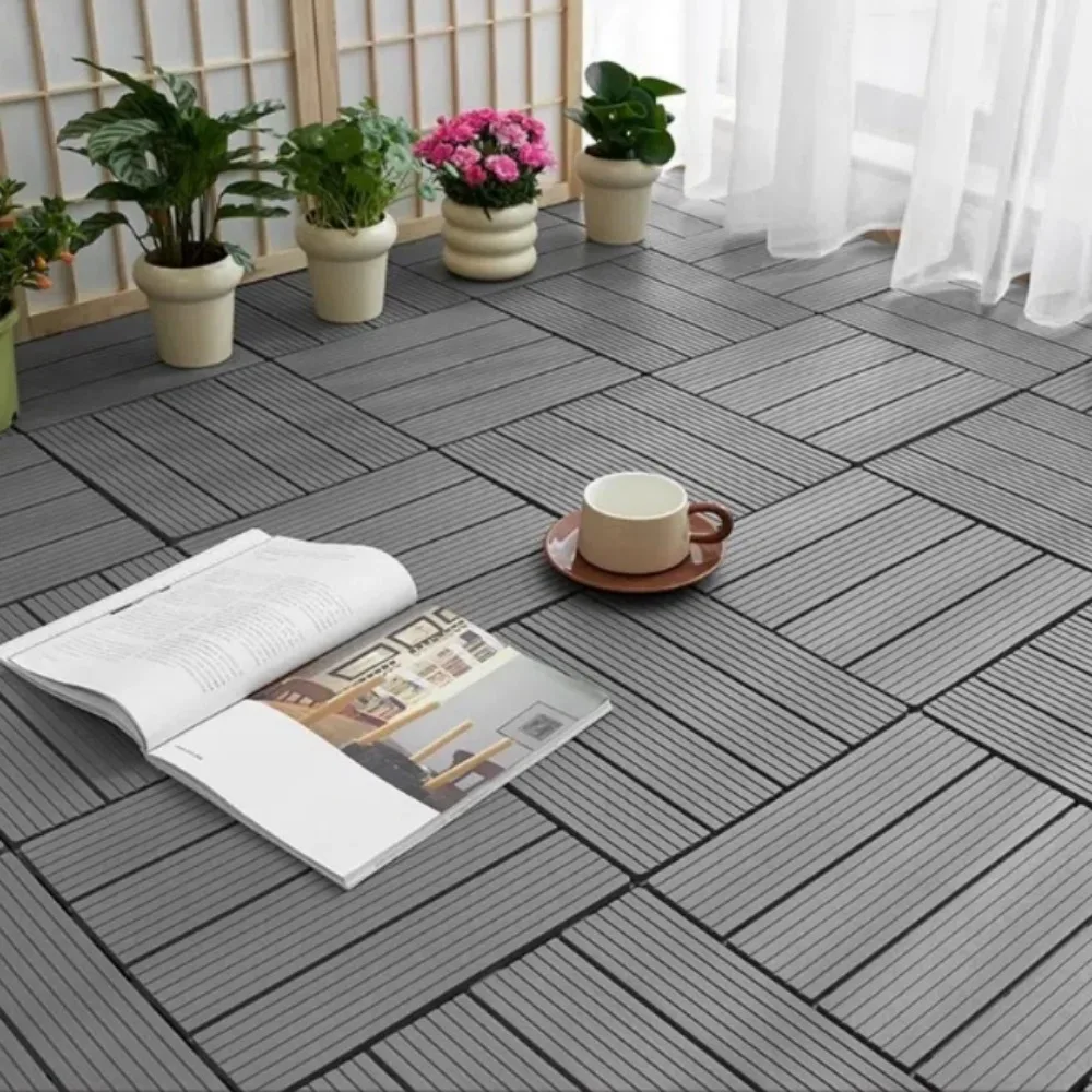 

30x30cm Garden Flooring Sheets PVC Artificial Floor Decking Tiles Waterproof Corrosion Resistant Flooring Tiles