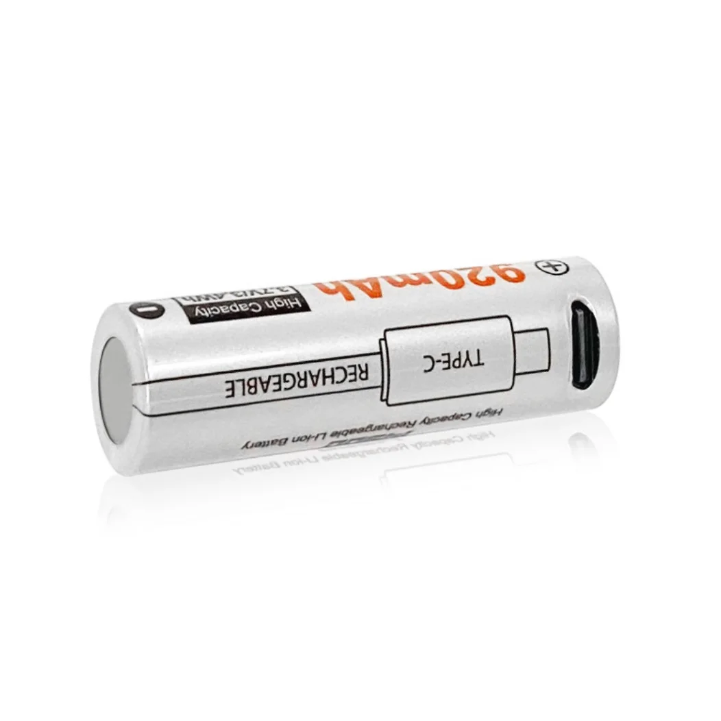 Lumintop 14500 Lithium Battery with TYPE-C Port Direct Charging 3.7V/3.4wh 920mAh Rechargeable Battery for TOOL AA Flashlight