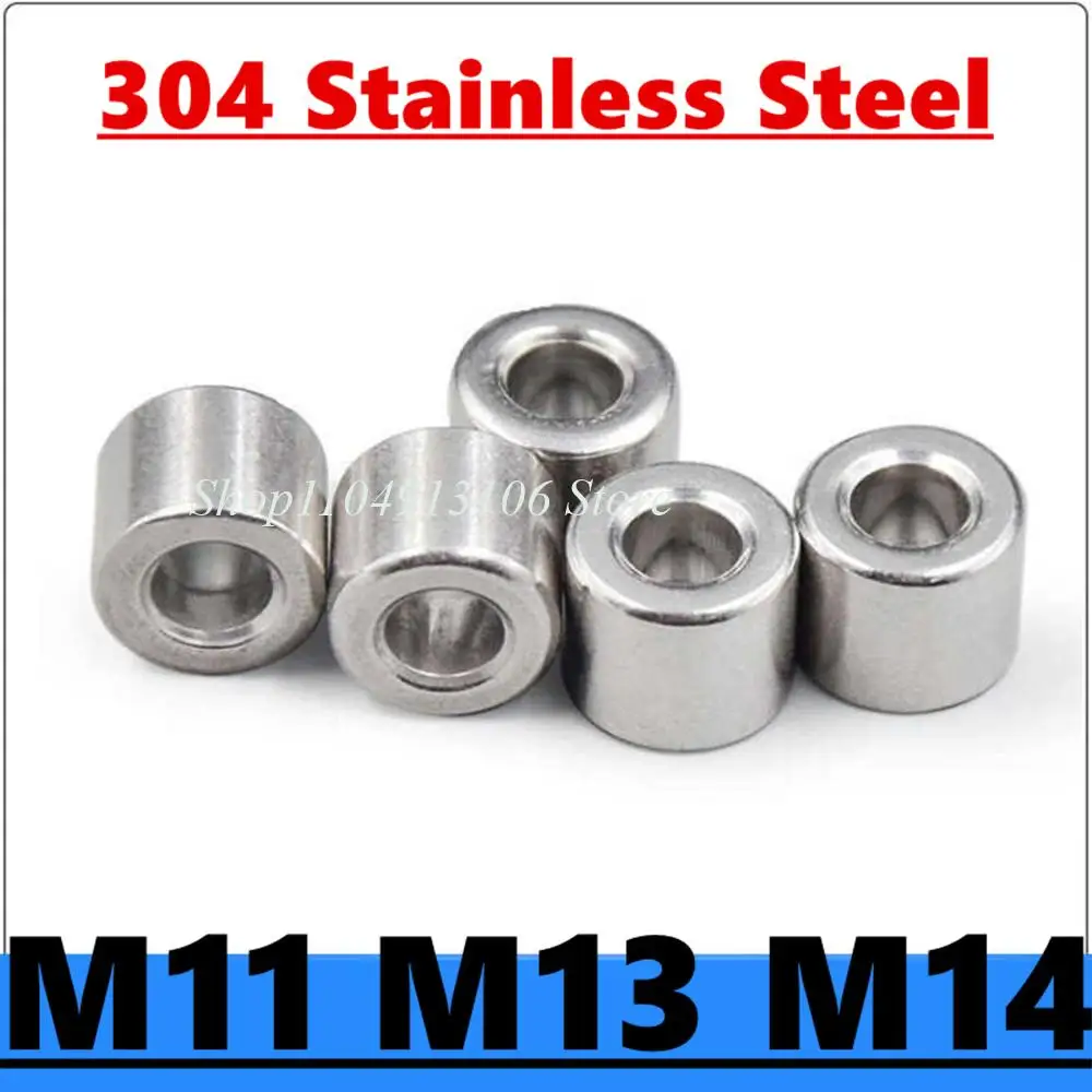 304 Stainless Steel Unthreaded Round Hollow Standoff Spacer Sleeve M11 M13 M14 Bushing Washer Gasket  OD 14-20mm Length 1.5-60mm