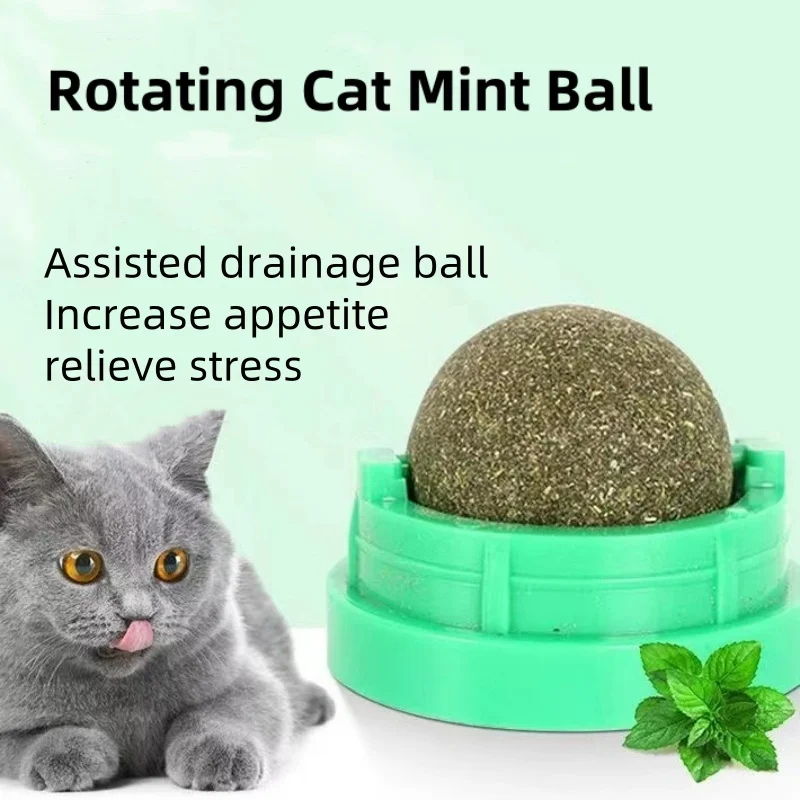 New Cat Mint Toy Rotating Cat Mint Ball Baby Cat Snacks Cat Grass Plant Hair Transformation Cat Pet Products Catnip