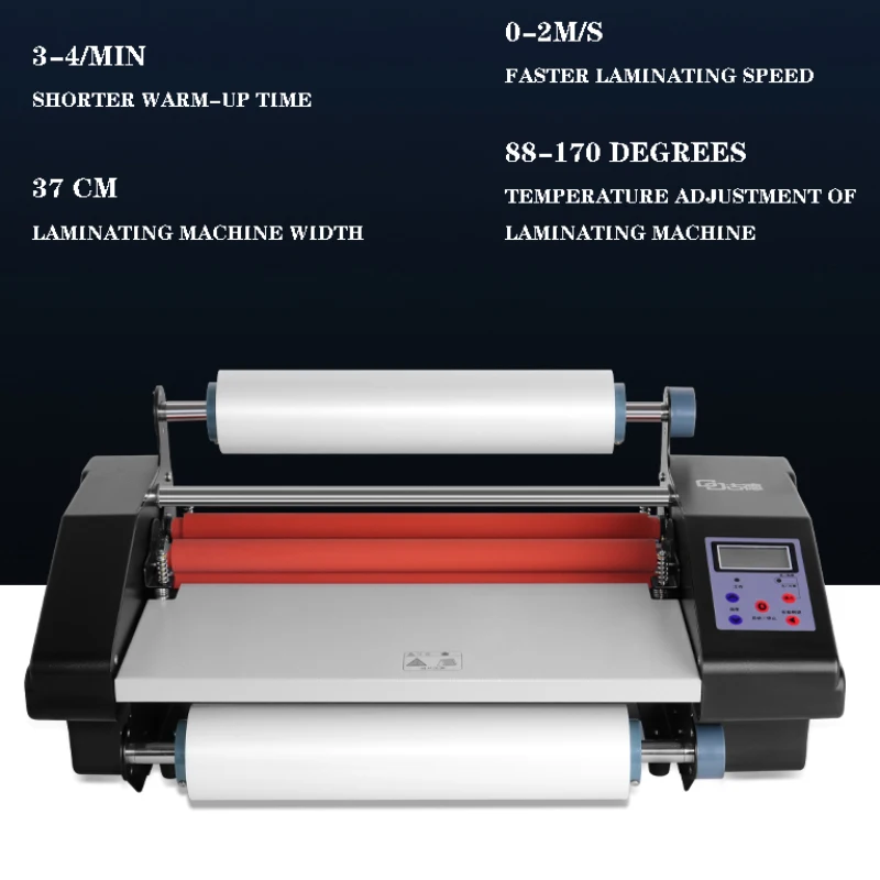 FM360 Electric Plastic Film Laminator 600W Double-Sided Hot Cold Laminating Self-Adhesive Photo Laminating Machine