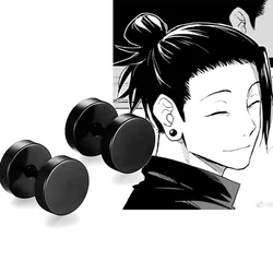 2pcs Anime Jujutsu Kaisen Geto Suguru Cosplay Earrings Ear Clips Black Stud Earrings Men Anime Cos Props