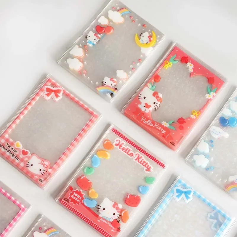 Miniso Sanrio Hello Kitty moja melodia Kuromi gwiazda kreskówkowa zdjęcie folia ochronna 20 sztuk rękawy na karty fani dziewczyny prezenty