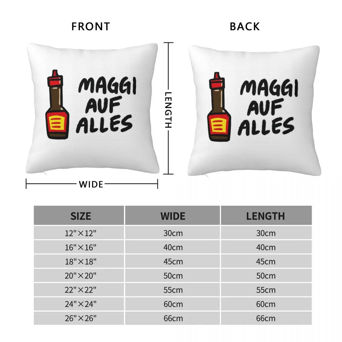 Maggi Auf Alles Deutsch Square Pillowcase Polyester Linen Velvet Pattern Zip Decor Home Cushion Cover