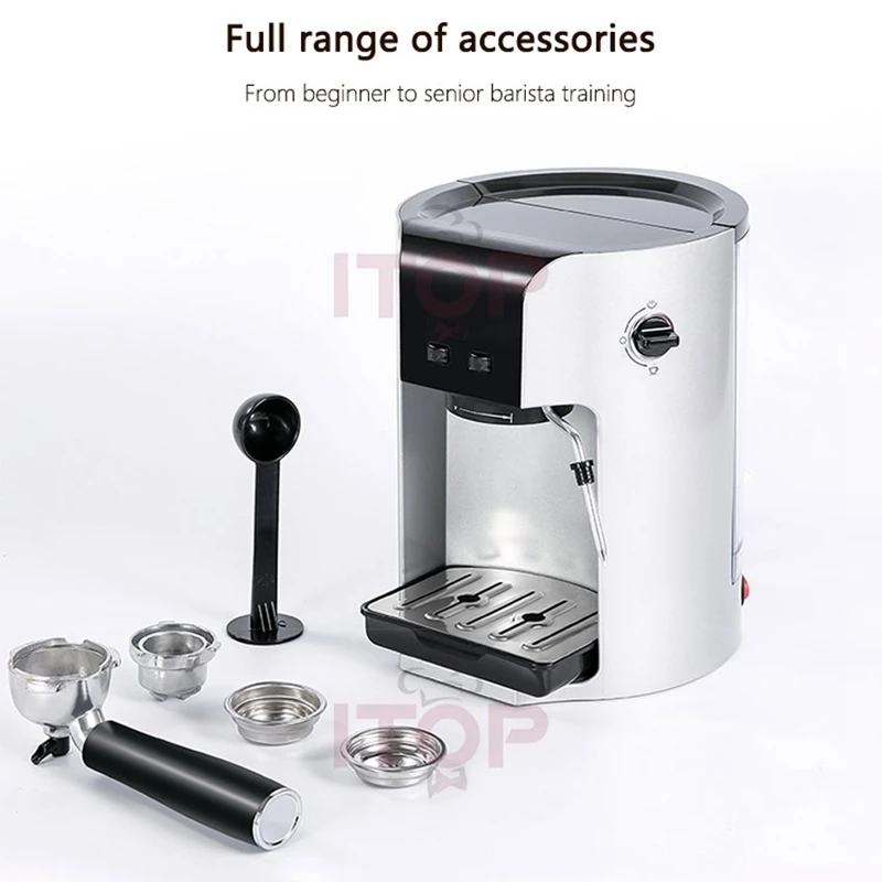 ITOP Professional Semi-automatic Coffee Maker Home Small Ltalian Coffee Machine Milk Foam for Coffee Powder/ESE Pod/Hard Capsule