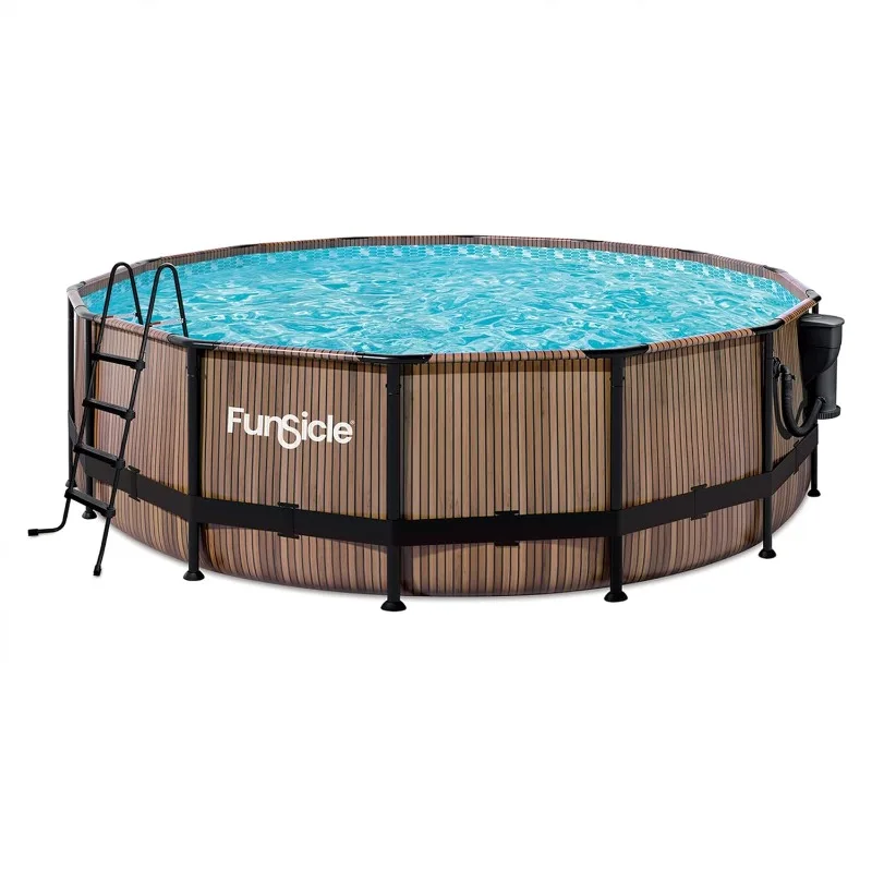 

16 Foot x 48 Inch Oasis Designer Outdoor Round above Ground Swimming Pool with SkimmerPlus Filter Pump
