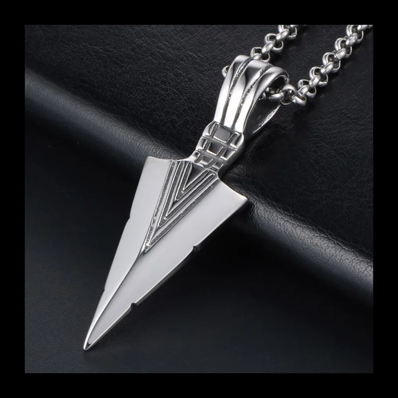 الحديثة الثلاثي التيتانيوم الصلب قلادة العصرية موضة الرجعية الرجال Awl قلادة قلادة قطعة واحدة إرسال نيابة عن SP5 #3
