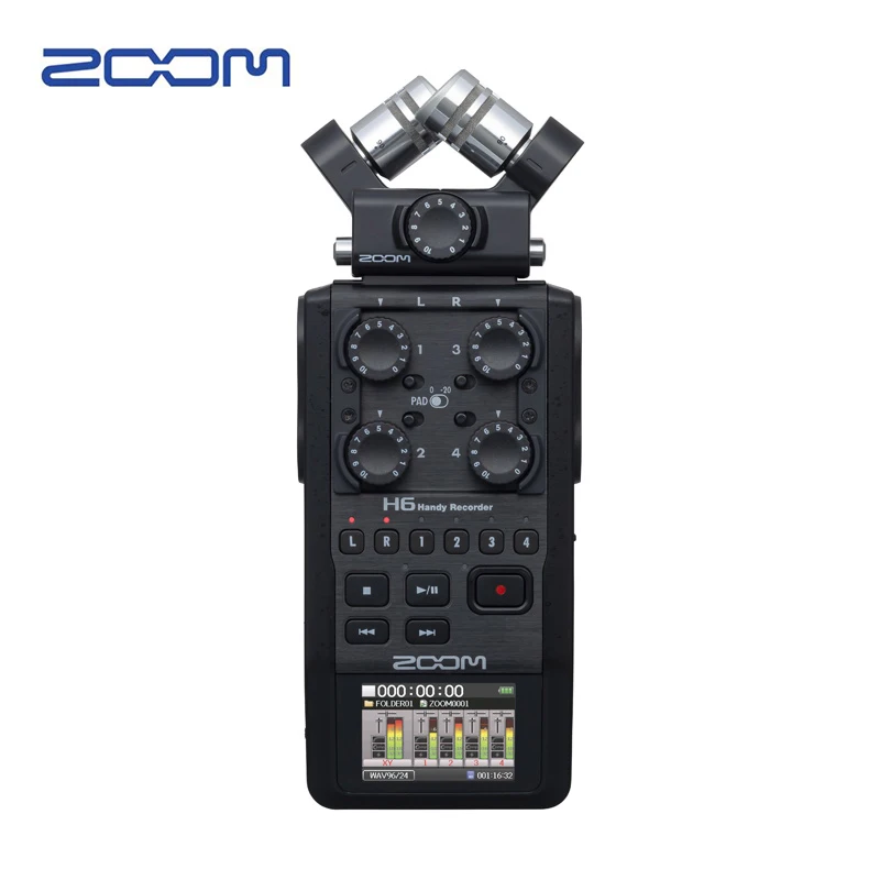 

Promotion Zoom H6 BLK portable handheld digital Recorder Handy Recorder Four mic/line inputs Six-track simultaneous recording