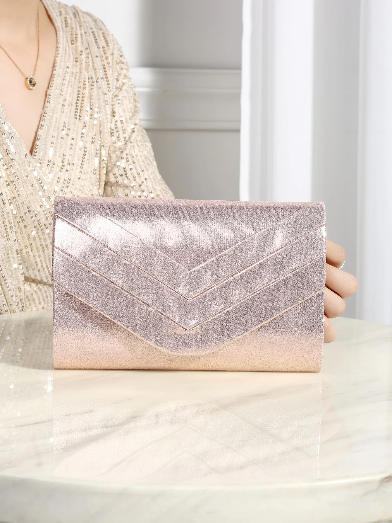 Charming, Elegant, Sophisticated, Luxurious, Stylish, Solid Patent Leather Evening Bag, Portable Wallet Clutch, PU Leather Bag