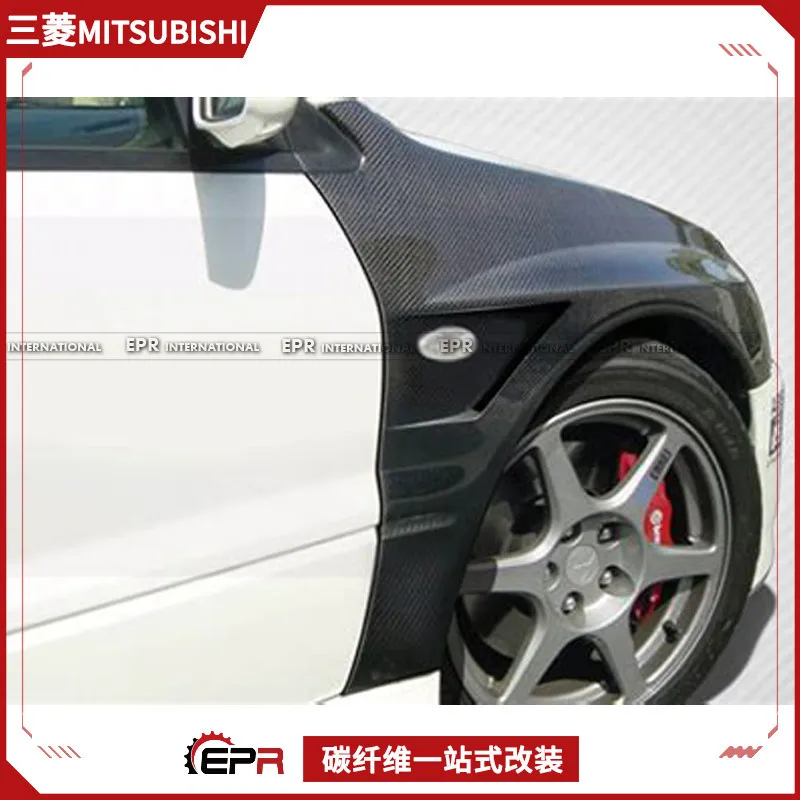 

Подходит для Mitsubishi Evolution, модифицированное переднее песчаное крыло EVO8 9, широкий корпус, перфорированное переднее крыло из углеродного волокна VE.