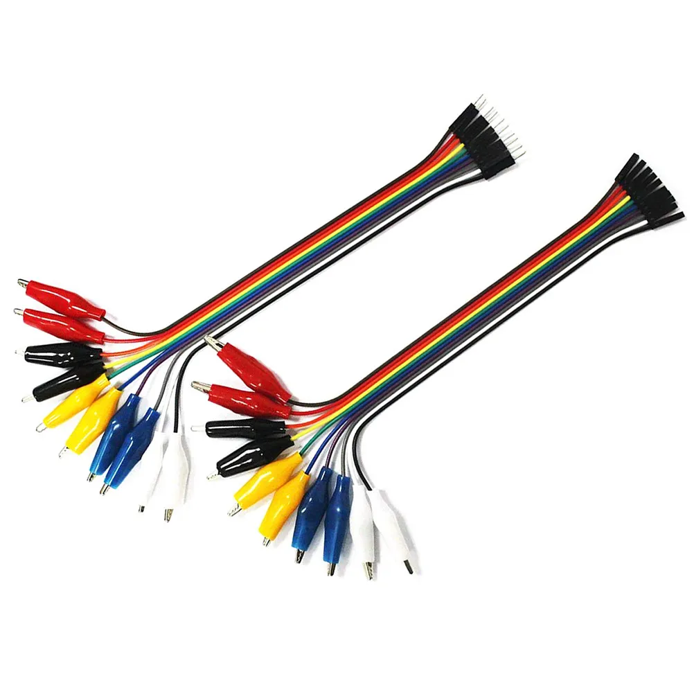 

Alligator Clip to Wire Test Lead 24Mm Clip 20Cm Cable Pure Copper Jumper Wires 10Pin Male Female Breadboard Wire for Raspberry