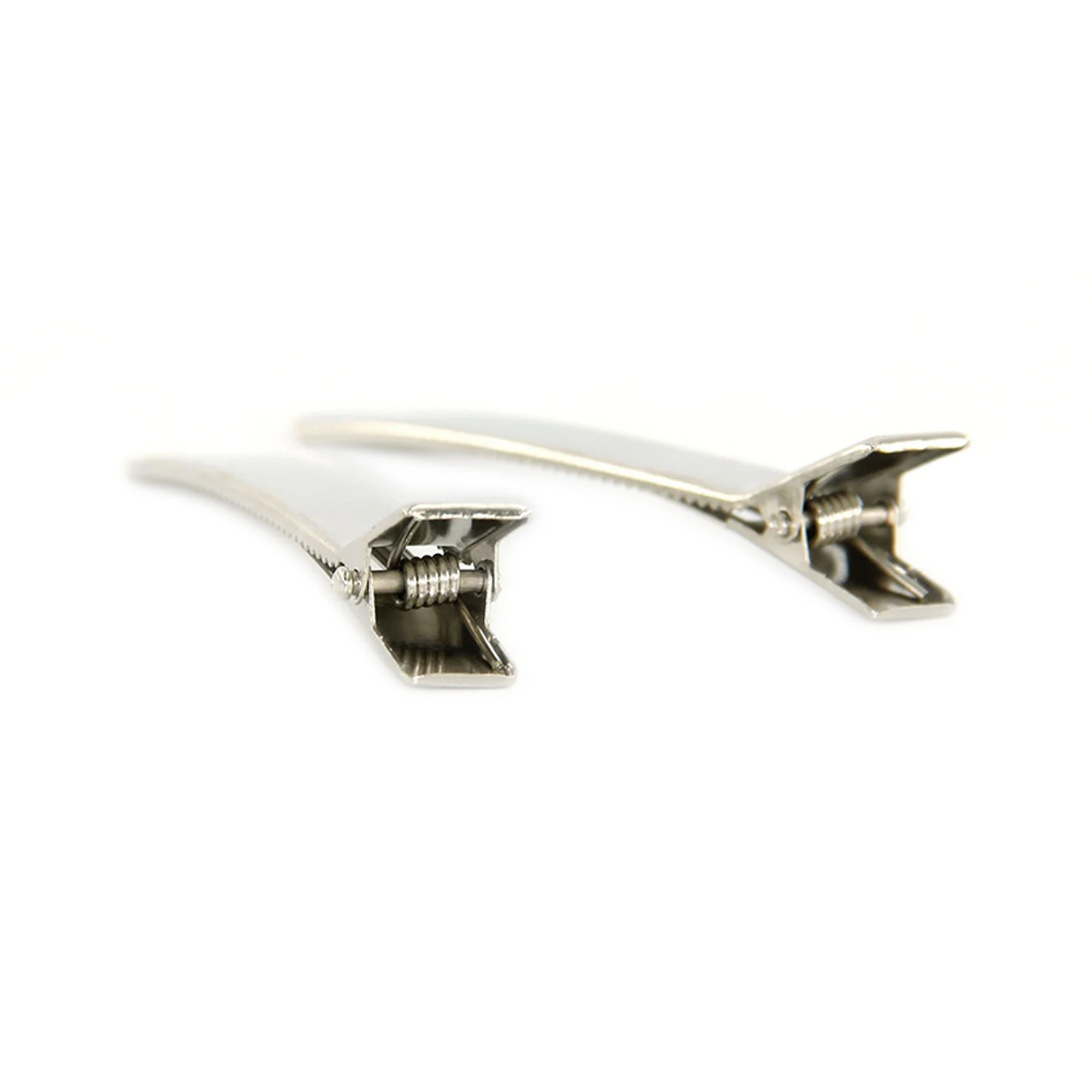 100Pcs 35mm 50mm 60mm 80mm 더블 프롱 악어 헤어 클립 금속 헤어 클립 Duckbill Hairpins for Girls DIY Jewelry Headwear