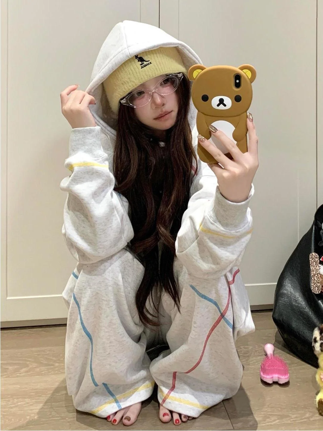 

Fashionable Loose Women's Sportswear Set with Hoodie Casual Two-Piece Suit Autumn New Style College Style Korean Version