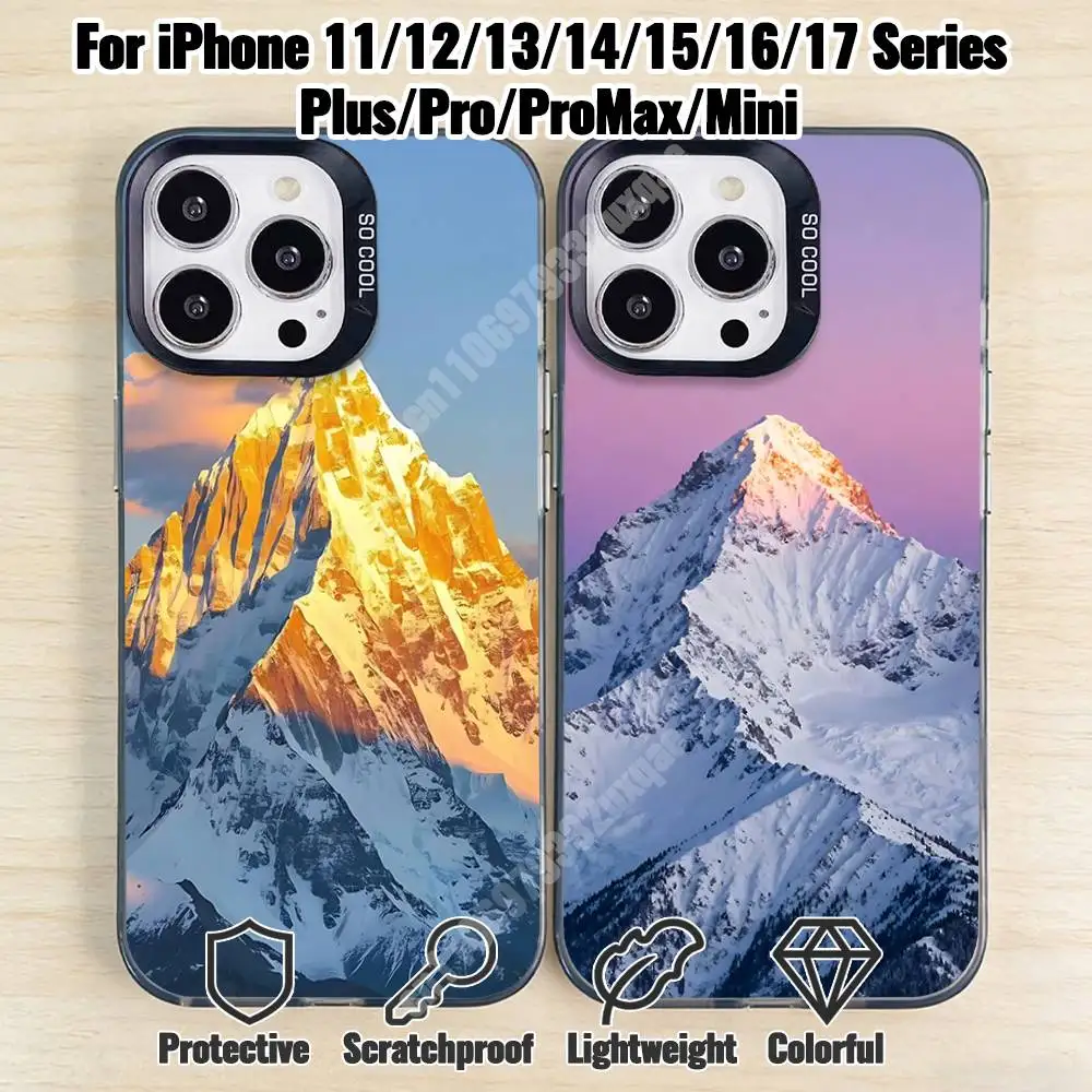 

Snow Mountain Scenery Phone Case for iPhone 17 16 Max Mini 15 14 13 Pro Plus 12 11 X XS Air Premium Protector