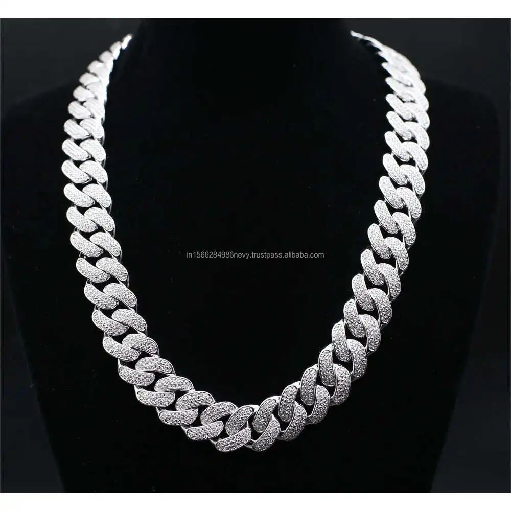 

Iced Out Chain Hip Hop Style Women Men 925 Sterling Silver Accessories Moissanite Diamond Chain Miami Cuban Link Chain for Men