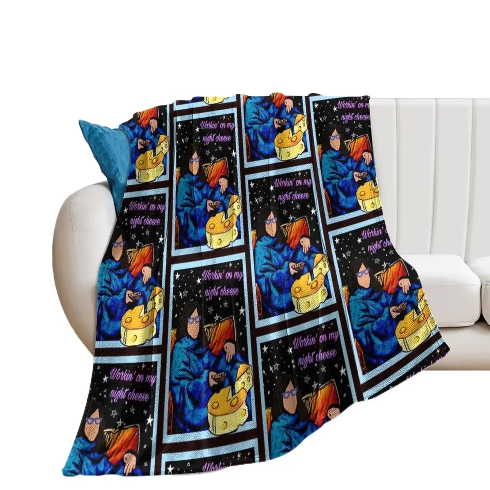 

Workin' on my Night Cheese: Liz Lemon. Throw Blanket Soft Decorative Beds sofa bed funny gift Blankets