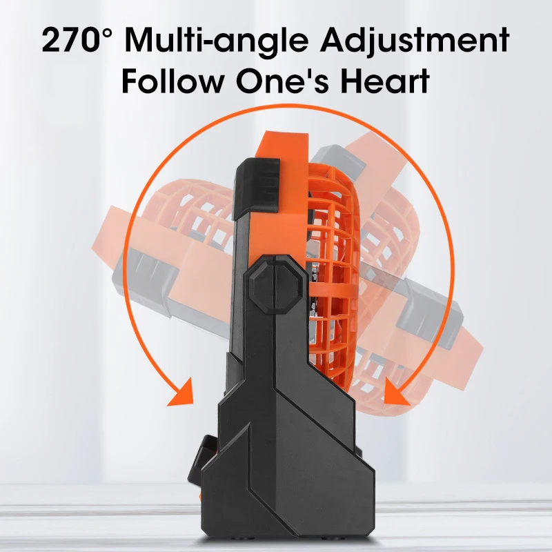 مروحة التخييم المحمولة متعددة الوظائف في الهواء الطلق مع أضواء LED USB قابلة للشحن كتم مروحة سطح المكتب 3 في 1 مروحة السقف