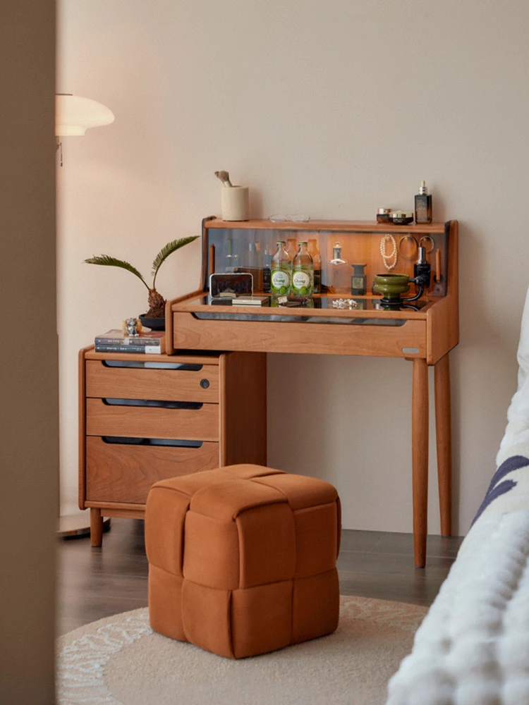 

Solid wood combination dresser bedside table integrated