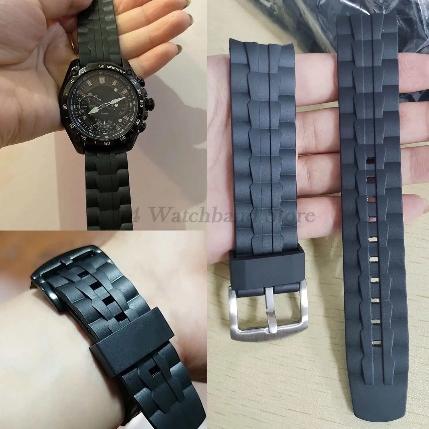 EF550 Watch Band for Casio Edifice EF-550D Series Steel Buckle Rubber Sports Soft Silicone Waterproof Strap 22mm