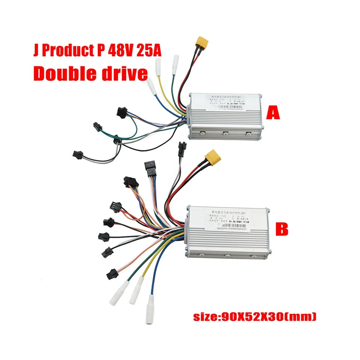 Electric Scooter Dual Drive Controller JP 48V 52V 60V 25A 50A Brushless Controller AB Front Rear Drive Controller Kit,3