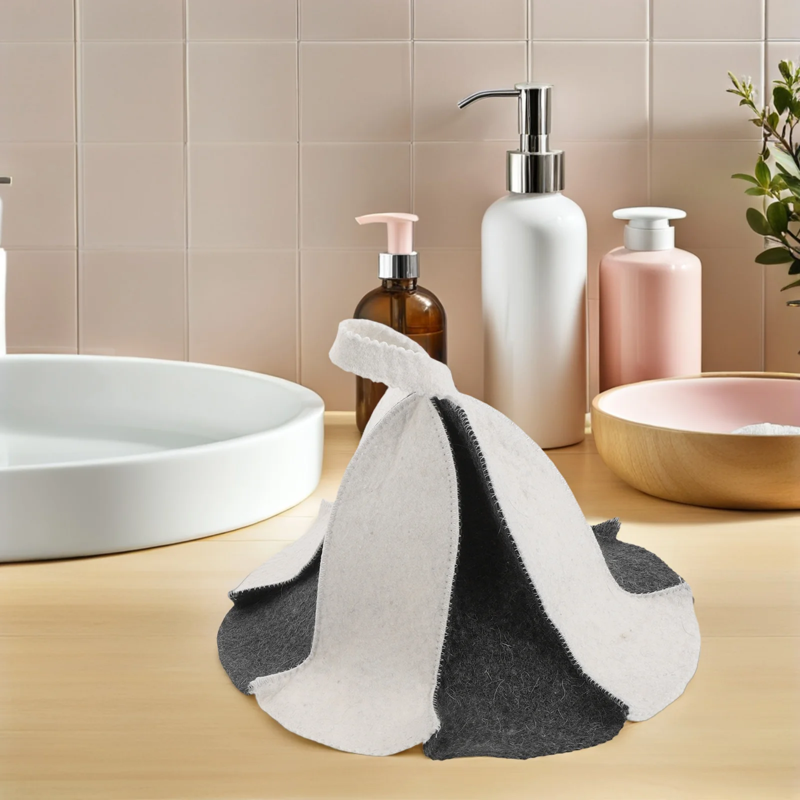 

2pcs Felt Sauna Dry Hair Hat Thickened Shower Cap for Men High Absorbency Steam Room Spa Bathhouse Banya Hair Protection