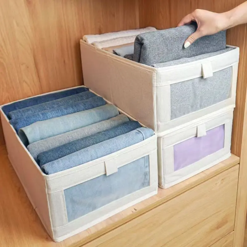 

Cationic Clothing Storage Box Coats Socks Toys Organizer Container Home Closet Drawer Organizers Scarf Underwear Organizer Box