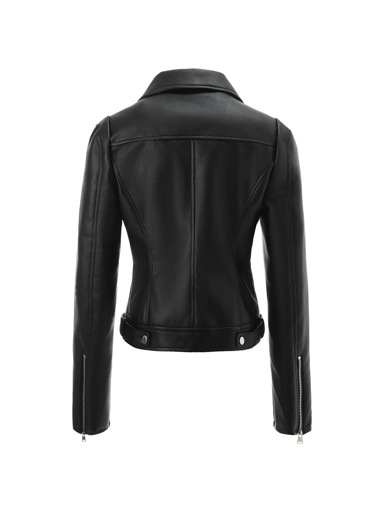 Spring and Autumn Collection Large Size PU Leather Jacket Motorcycle Zipper Women's Collar Leather Jacket
