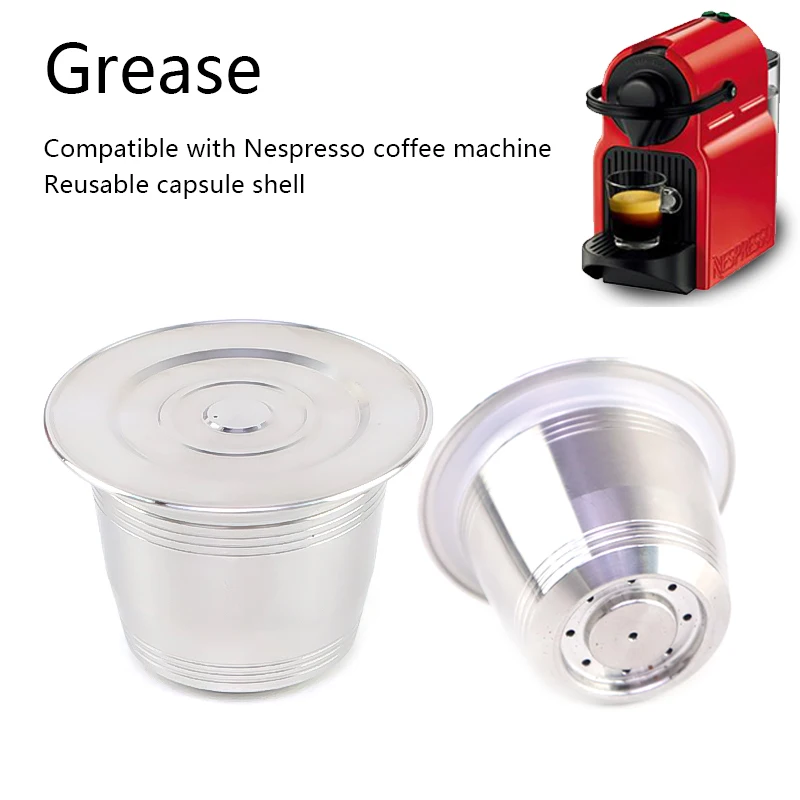 for Nespresso Reusable Coffee Capsule Stainless Steel Refillable Filters Espresso Cup Fit Inissia & Pixie Coffee Maker