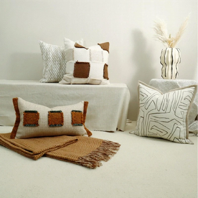30X50/45X45CM Circle Velvet Throw Pillow Cover Homestay Geometric Stamping Waist Cushion Cover Decor Home Decorative Pillowcase