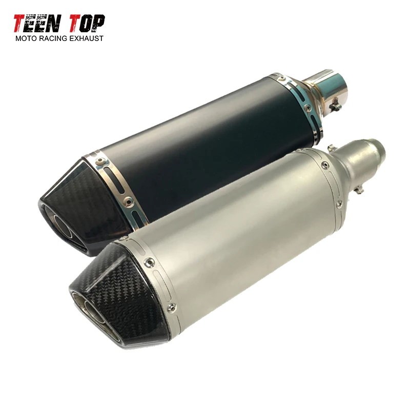 

51mm Universal Motorbike Exhaust Elbow with DB Killer Carbon Muffler For Yamaha R3 R1 XMAX300 MT03 R25 Nmax155 370mm Escape Moto