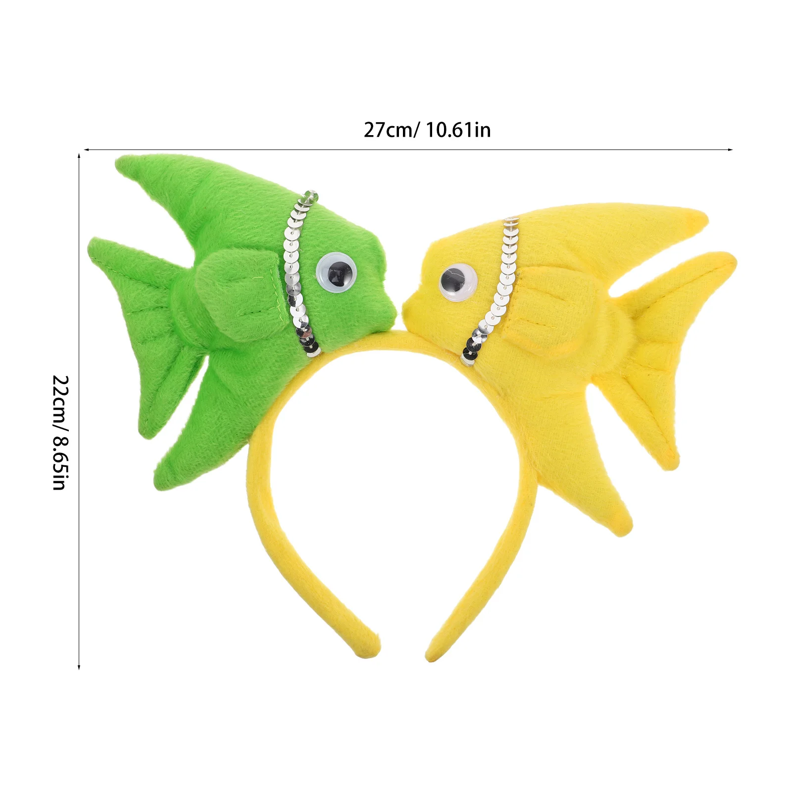 Diadema con forma de pez, bonito disfraz de cumpleaños y Halloween con tema de animales del océano para niños, diadema de criatura marina de ajuste suave y seguro