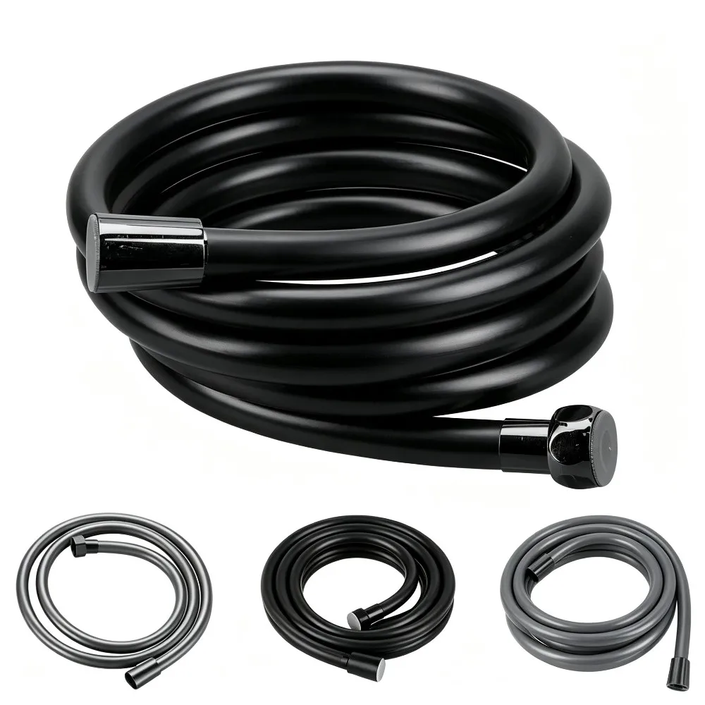 1.5m/2m PVC Flexible Shower Hose Handheld Shower Head Replacement Pipe, Universal Fittings for Bathroom Shower Fixtures