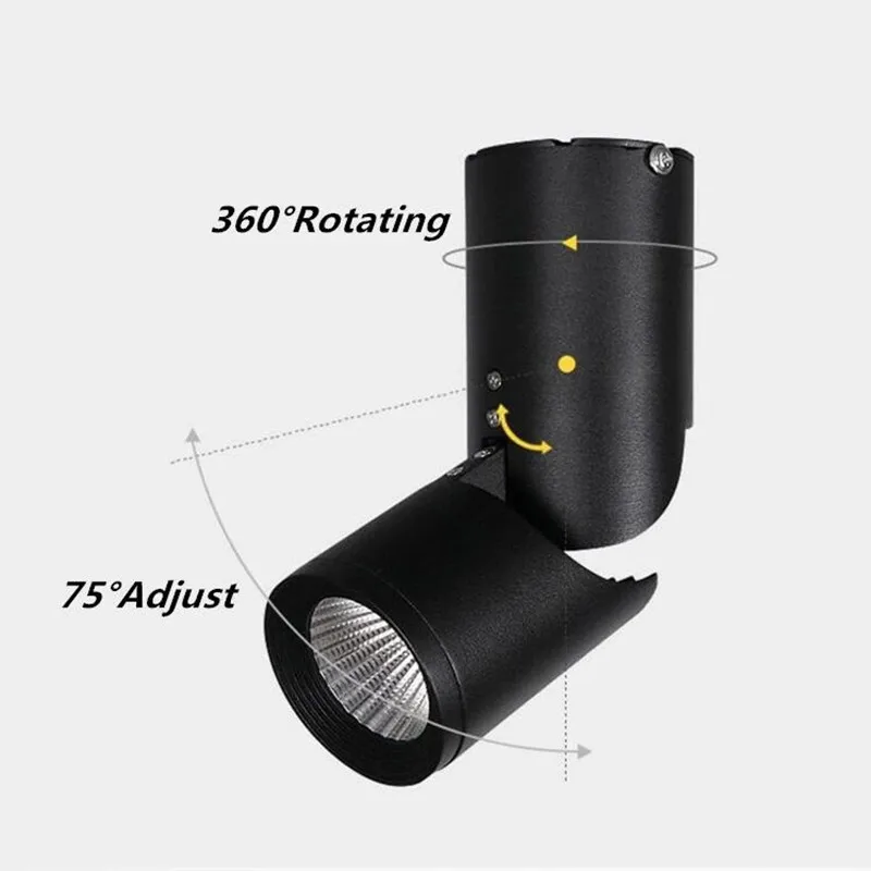 Dimmable Rotating LED Downlights 9W 12W 15W COB LED Ceiling Spot Lights AC110-220V LED Wall Lamp Warm Cold White Indoor Lighting