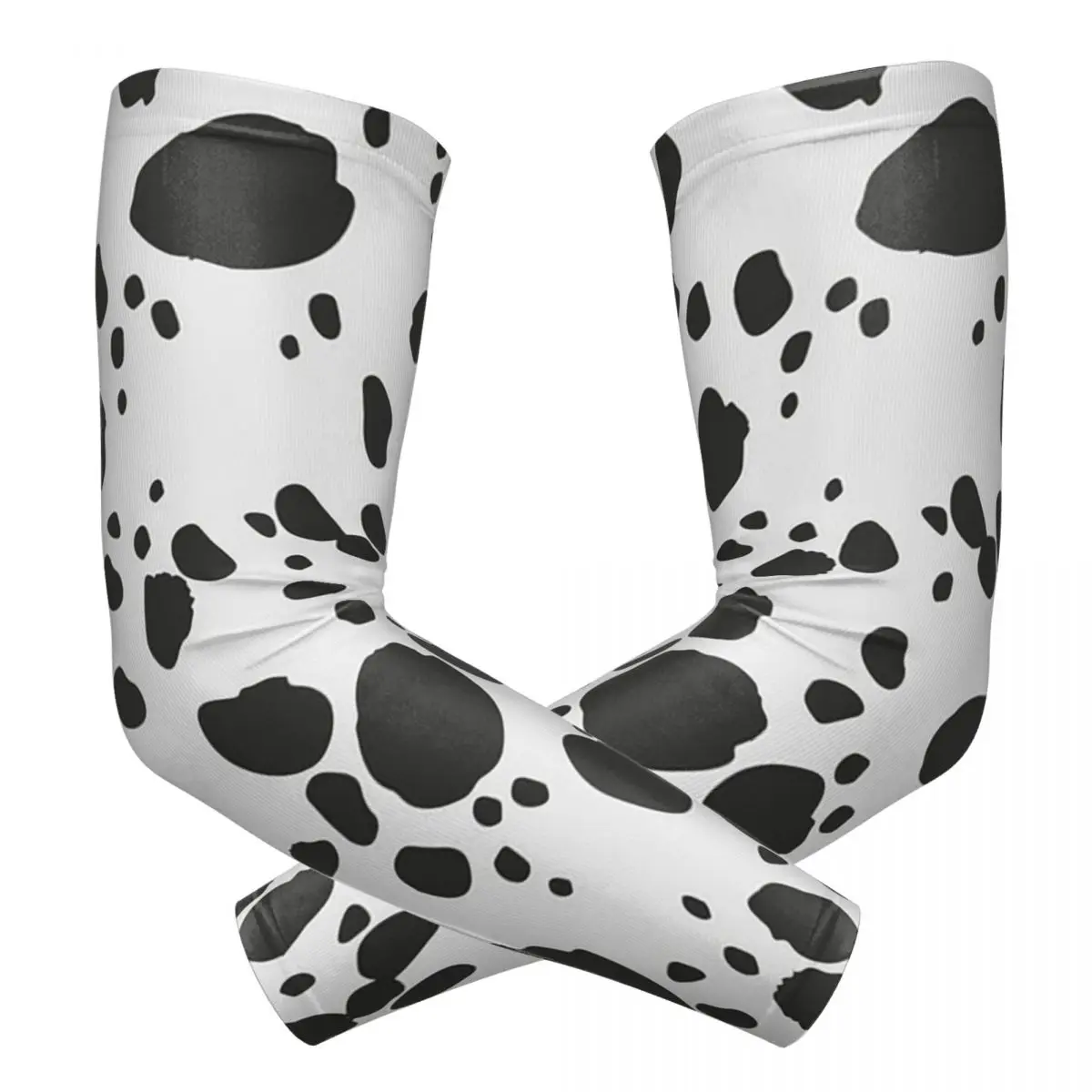 

Черный и усилий, белый животный принт, далматинская собака, уличные рукава, защита от солнца и ультрафиолета, летние велосипедные татуировки, рукава