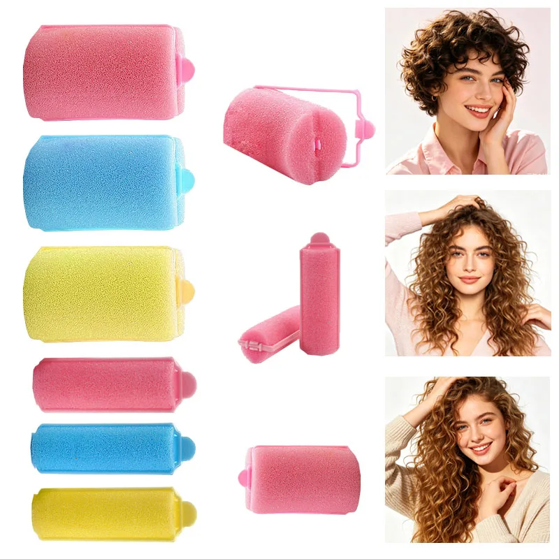12-14pcs Soft Sponge Foam Cushion Hair Rollers Curlers DIY Hair Styling Tools Hair Salon Barber Curls Hairdressing Kit ZXFAJ02