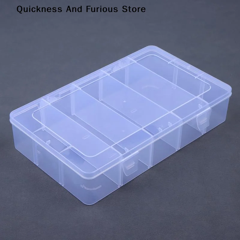 【T】2PCS/3PCSClear Plastic Storage Box With Adjustable Grids And Transparent Design Perfect For Organizing Jewelry