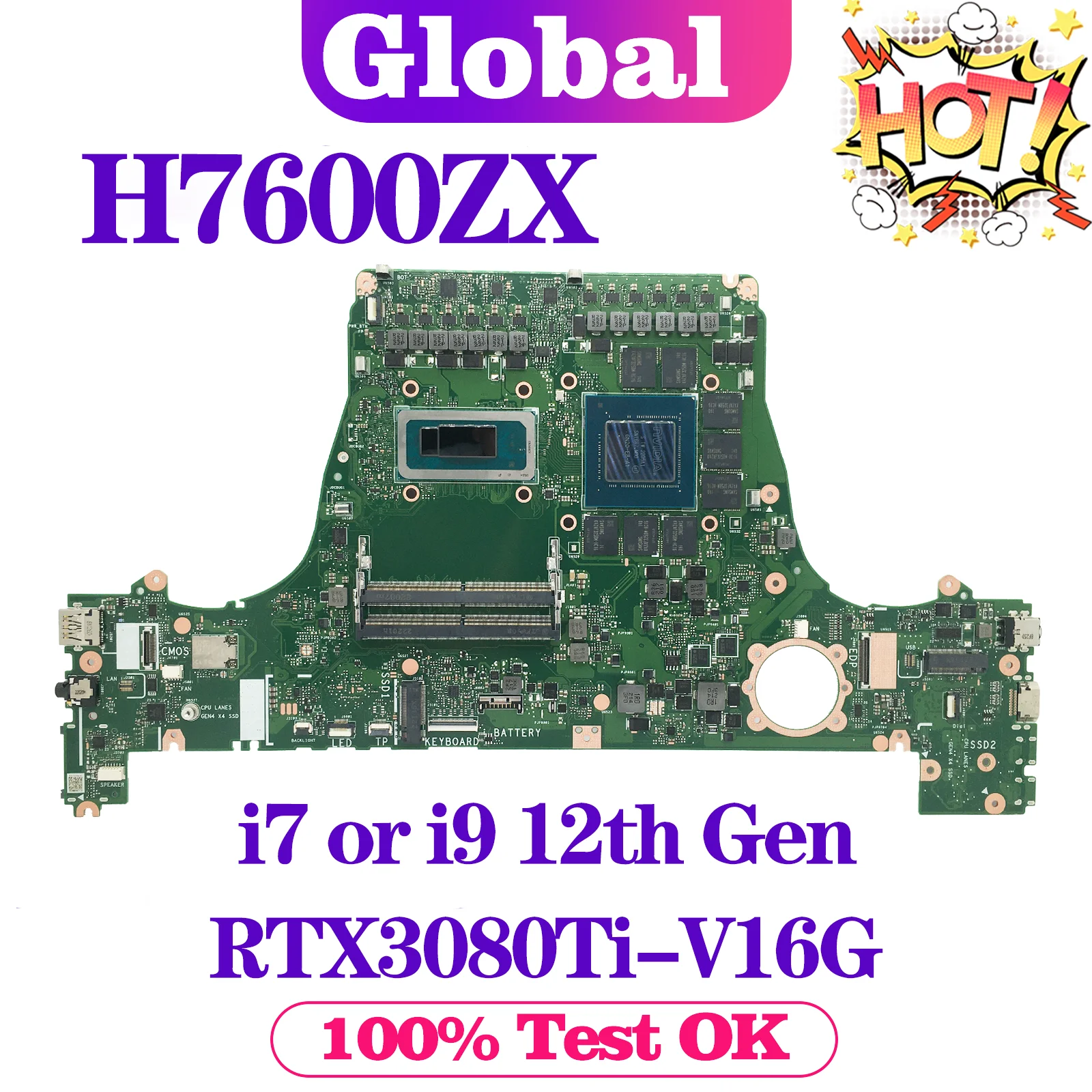 

H7600ZM Mainboard For ASUS H7600ZW H7600ZX W7600Z3A J7600Z3A J7600ZM J7600ZW J7600ZX H7600Z J7600Z Laptop Motherboard i7 i9 12th