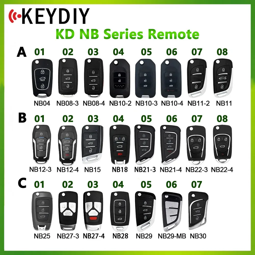 

KEYDIY KD900 Universal Blank Remote Car Key NB04/0810/11/12/15/18/21/22/25/27 NB28 NB29 NB30 For KD MINI Generator/KD-X2 Machine