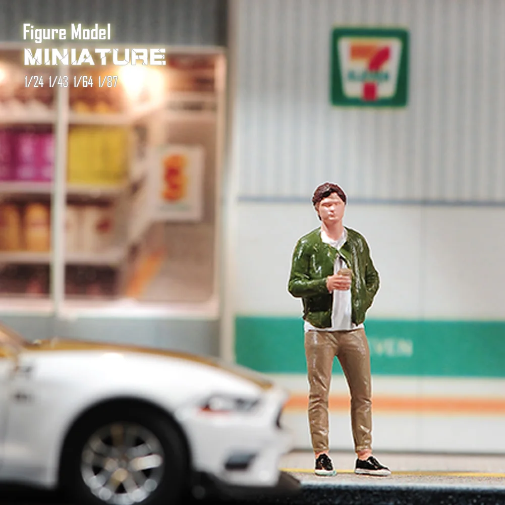 1/87 1/64 1/43 1/24 1/18 Anime Characters Drinking Man Scene Figure Model Miniature Dolls Toy For Collection