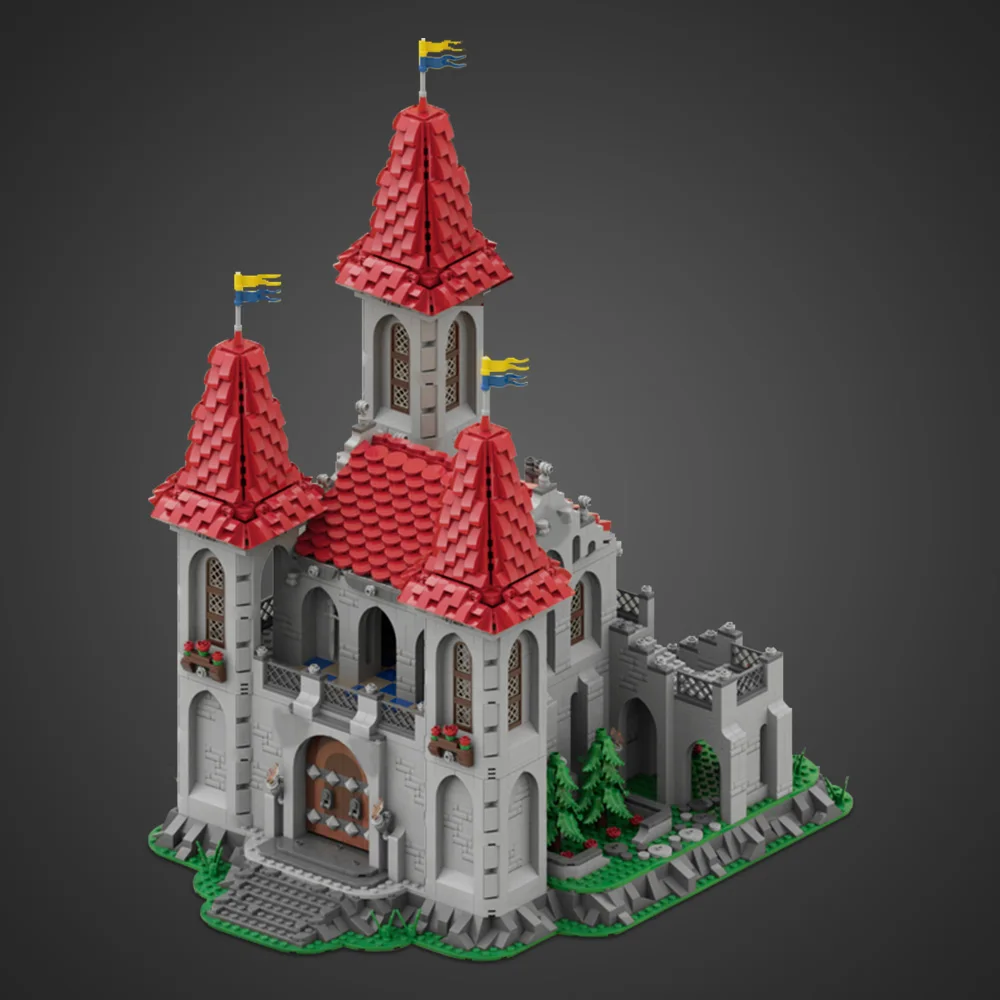 MOC 黒騎士ローズ城ビルディングブロックモデル中世城レンガ組み立ておもちゃ中世建築子供のギフト