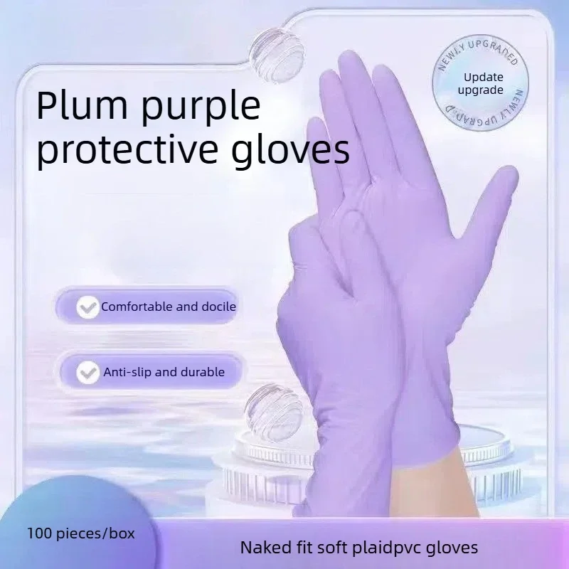 Disposable PVC Rubber Gloves Powder Free Food Grade for Tattoo Baking Cleaning Household Safety Protective Gloves for Men Women