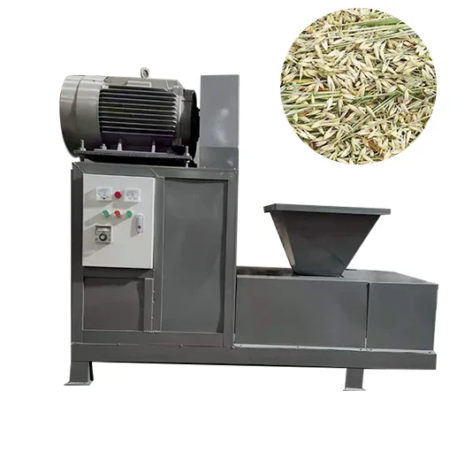 coconut shell wood sawdust bamboo rice husk straw jute sticks charcoal making briquette press machine