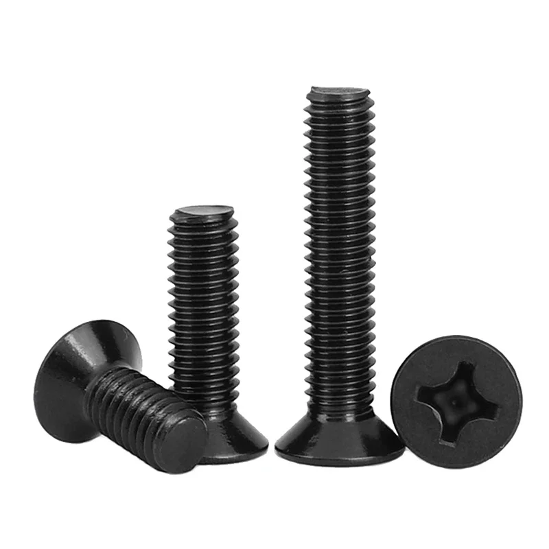 YB819 M1 M1.2 M1.4 M1.6 m1.7 M2 M2.5 M3 M3.5 M4 M5 M6 Mini Small Black Steel Cross Phillips Flat Head Countersunk Head Screw