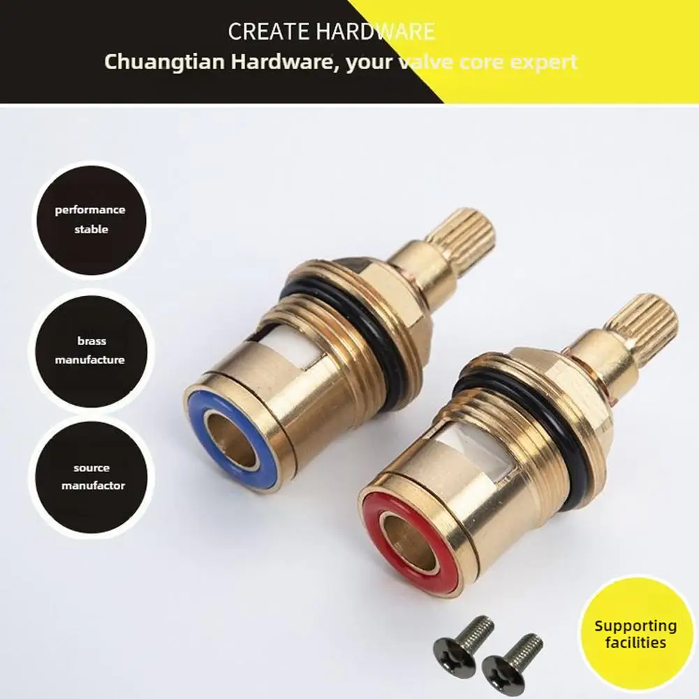 NEW 1/2PCS Universal Replacement Tap Valves Brass Ceramic Disc Cartridge Inner Faucet Valve For Bathroom Clockwise Or Anti-clock