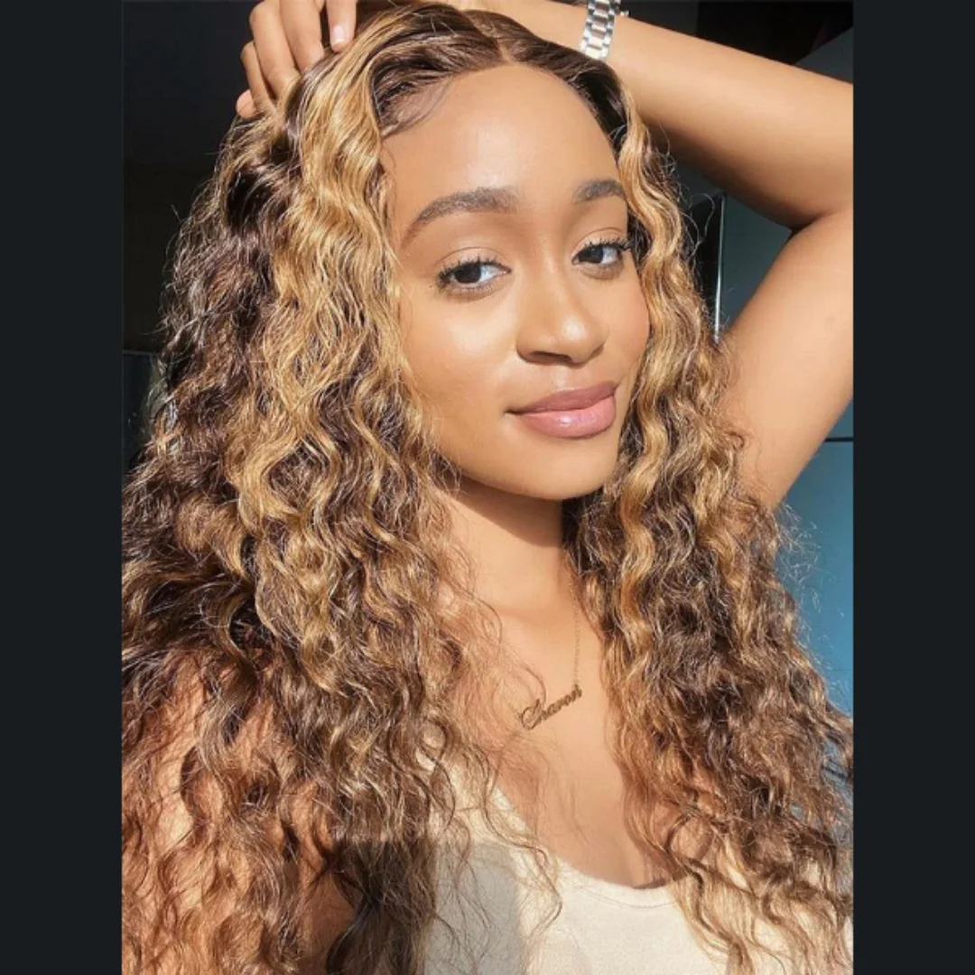 Glueless 28inch Soft Highlight Brown 13*4*1 Lace Front Jewish Human Hair Wig Baby Hair HD Lace European Hair Preplucked Fashion