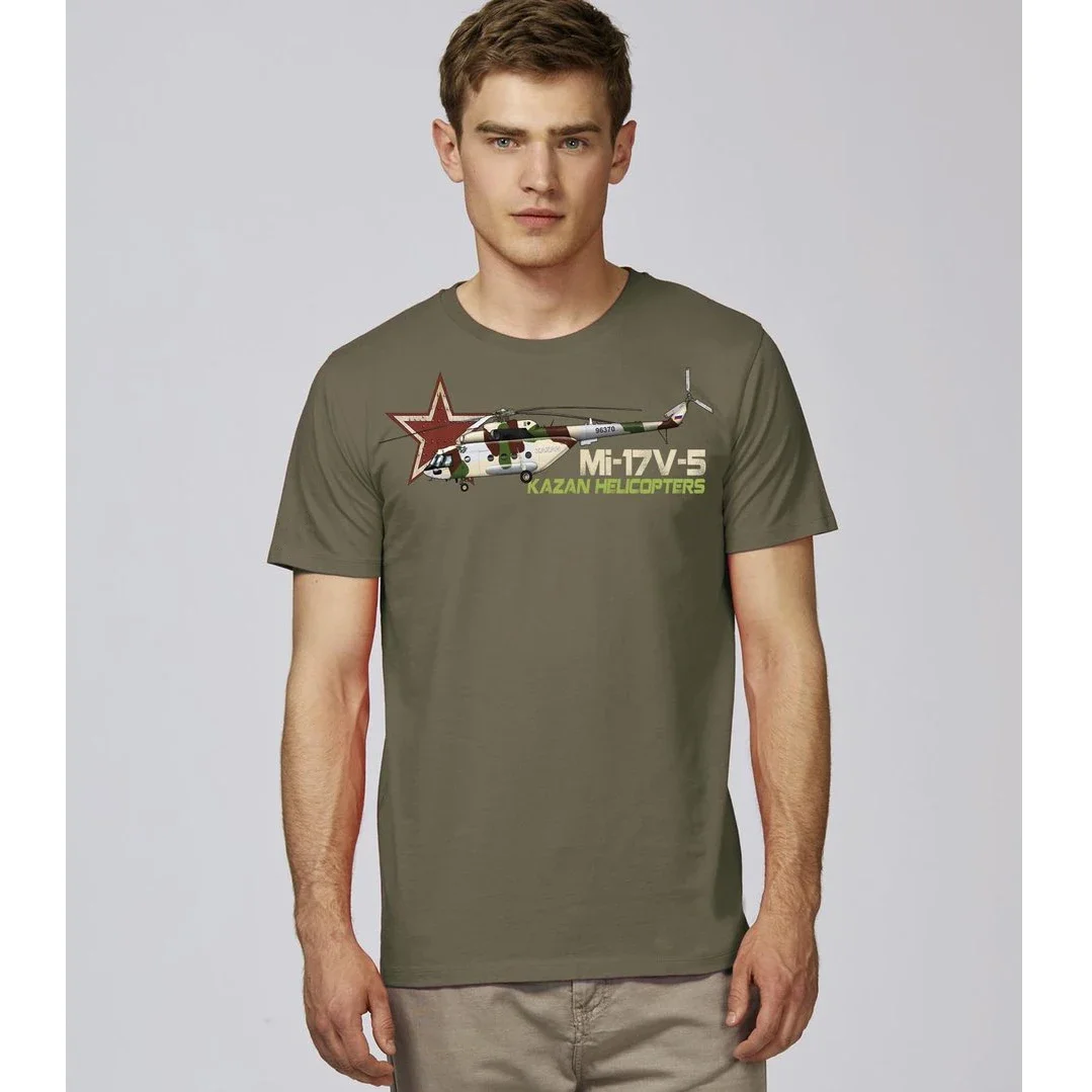 السوفياتي الروسية Mi-17 V-5 كازان هليكوبتر تي شيرت 100% القطن س الرقبة الصيف قصيرة الأكمام عادية قميص رجالي حجم S-3XL