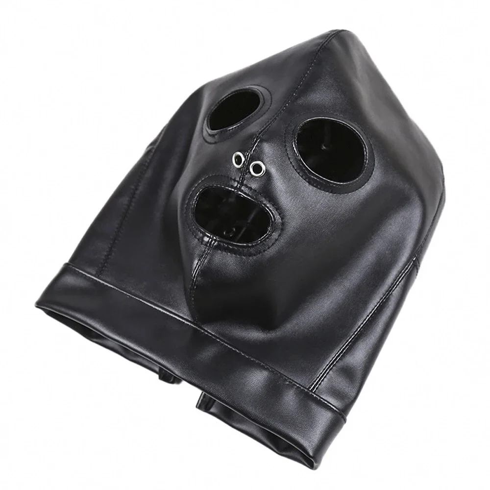 Unisex Latex Mask Men Women Cosplay Face Mask Shiny Metallic Open Eyes and Mouth Headgear Full Face Mask Hood Role Play Costume